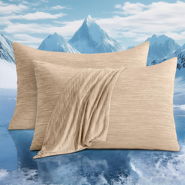 Luxear 2er Kühlender Kissenbezug 40x80cm für Nachtschweiss, Superweiche Kissenhülle, Japanische Arc-