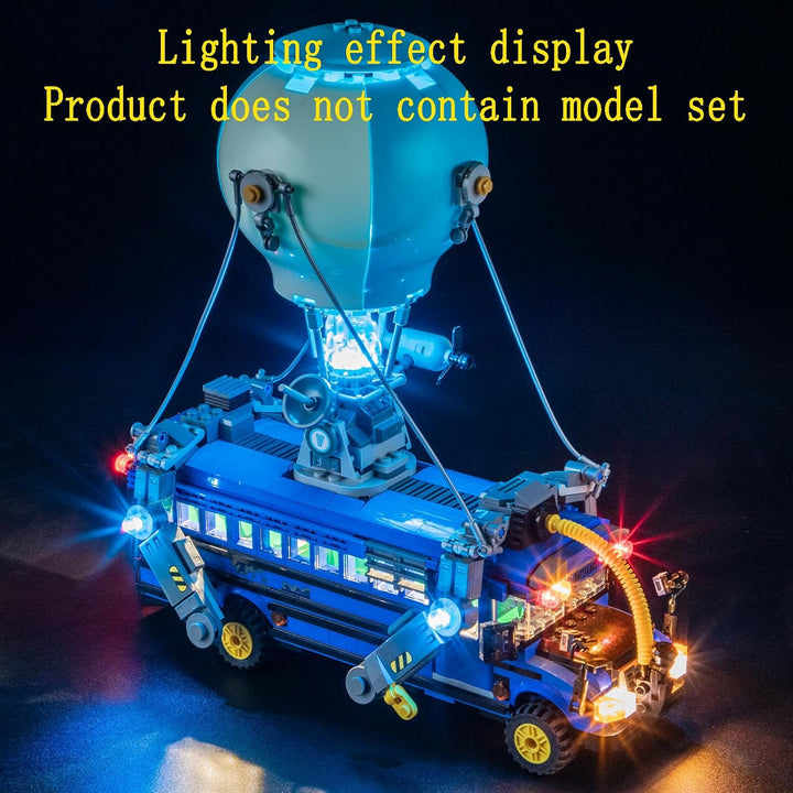 GEAMENT LED Licht-Set Kompatibel mit Lego Schlachtenbus (Battle Bus) Fortnite 77073 Bausteine Modell