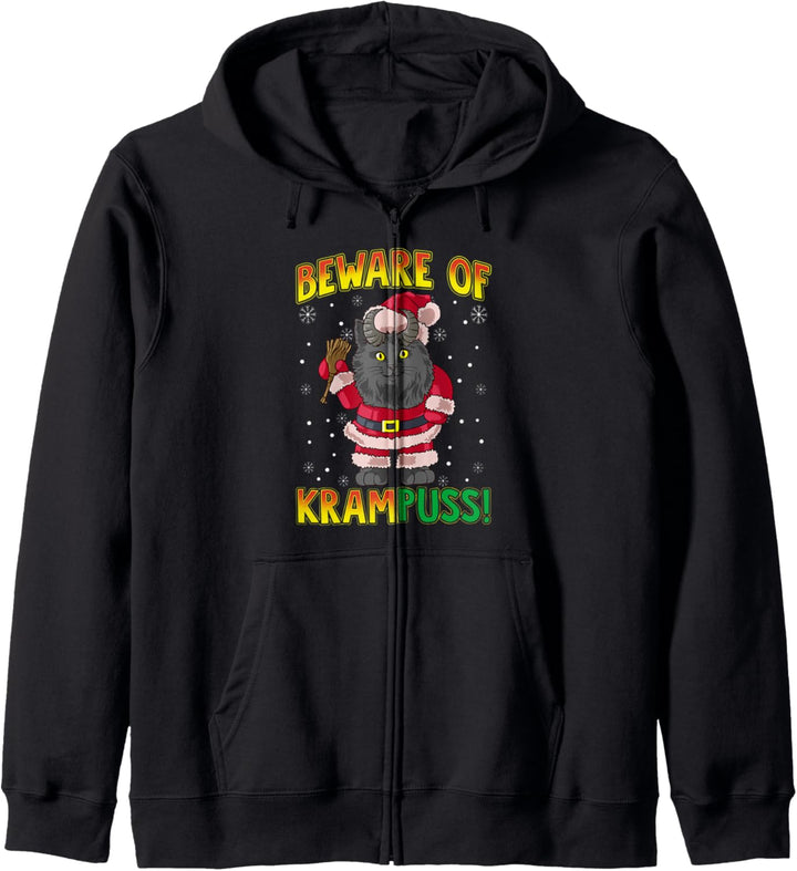 Beware of Krampuss | Cat Krampus Christmas Krampus Pun Kapuzenjacke