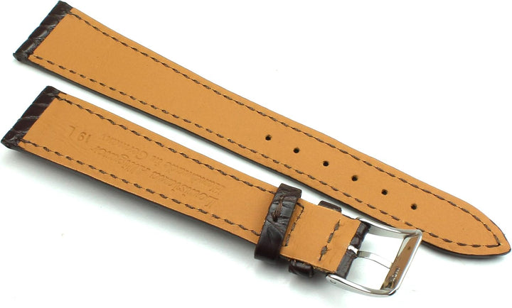 19mm XL Echt Alligator Klassik handgemacht in Deutschland Uhrenarmband Dunkel braun