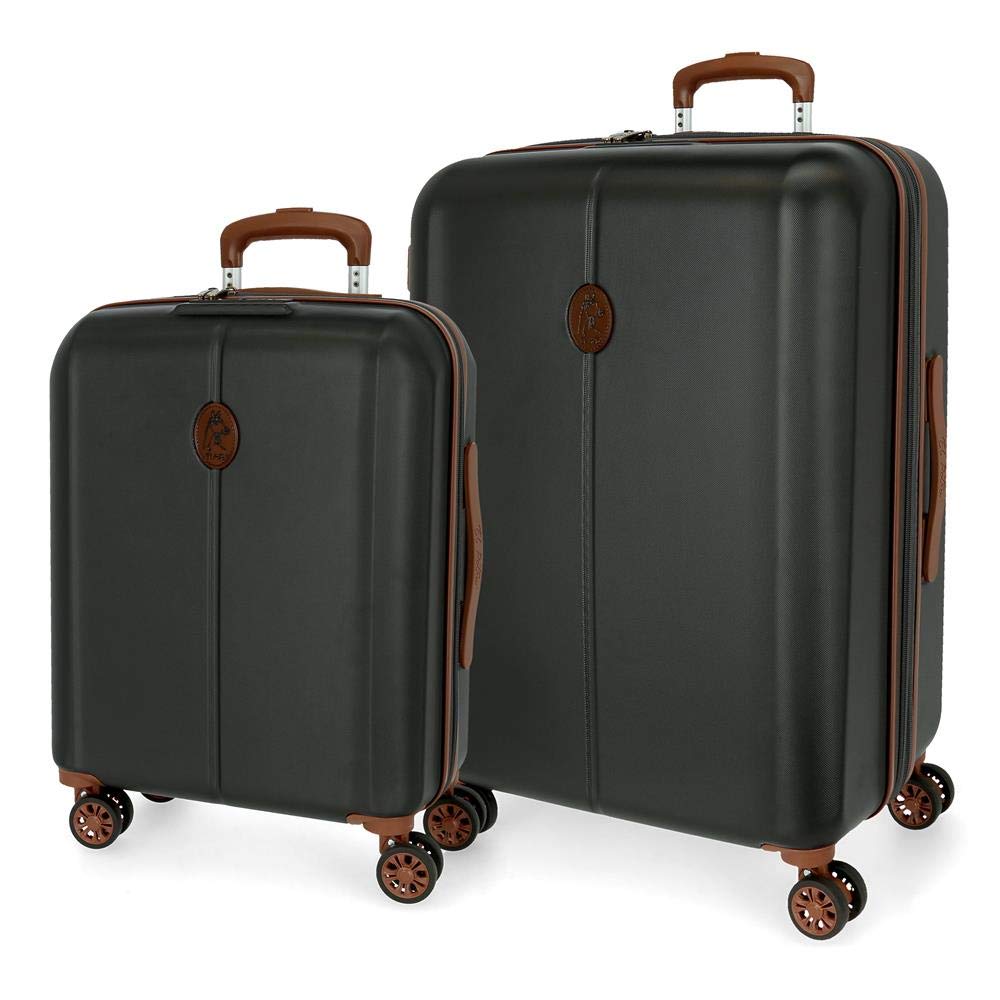 El Potro Ocuri Kofferset Grau 55/70 cms Hartschalen ABS TSA-Schloss 118L 4 Doppelräder Handgepäck Ko