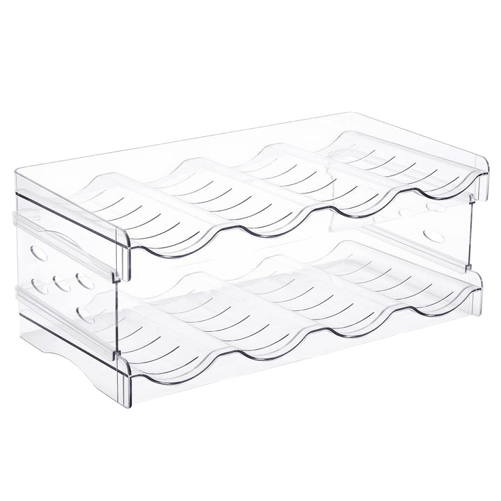 Flaschenregal Kühlschrank Flaschen Organizer, Stapelbares Weinregal &amp; Dosenregal, Transparenter Flas