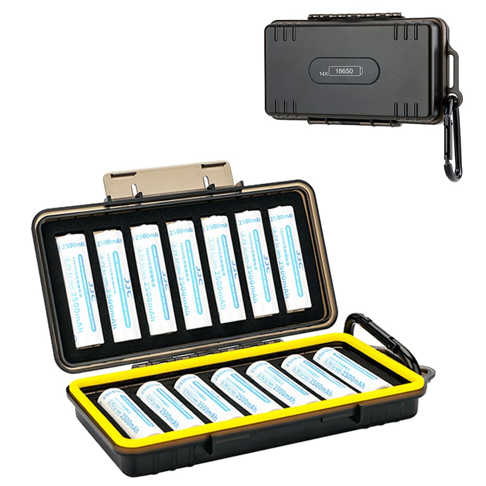KIWIFOTOS 18650 Batteriebox Aufbewahrung für 14 Stück 18650 Akku und alle ähnlich grossen Akkus - 18