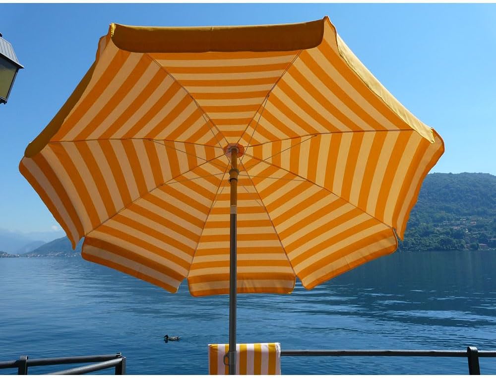 Maffei Art 181 Venezia Sonnenschirm rund Baumwolle Duplex Durchmesser 200 cm Made in Italy Gelb, Gel