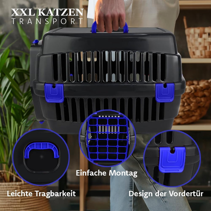 Katzen-Transportbox-Robuste Hartschalen | Strapazierfähige Katzenbox | Robuste Katzenbox aus Hartpla