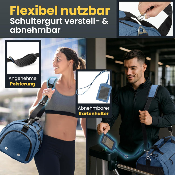Heldenwerk® Sporttasche & Reisetasche für Damen und Herren gross I Trainingstasche mit Schuhfach und
