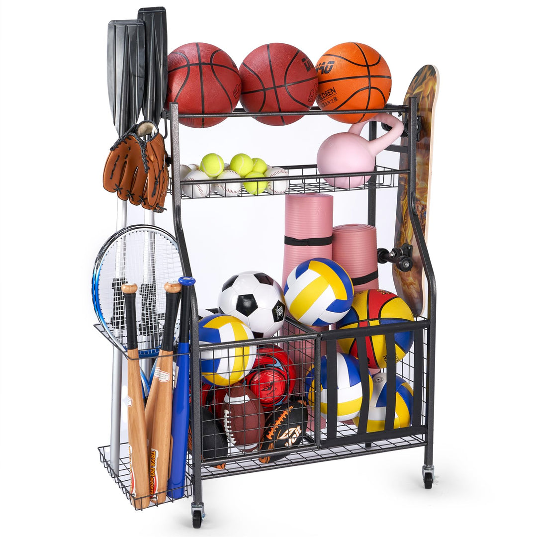 Sinoer Garage Lagerung von Sportgeräten, Ballaufbewahrungsregale, Spielzeug für den Innen- und Ausse