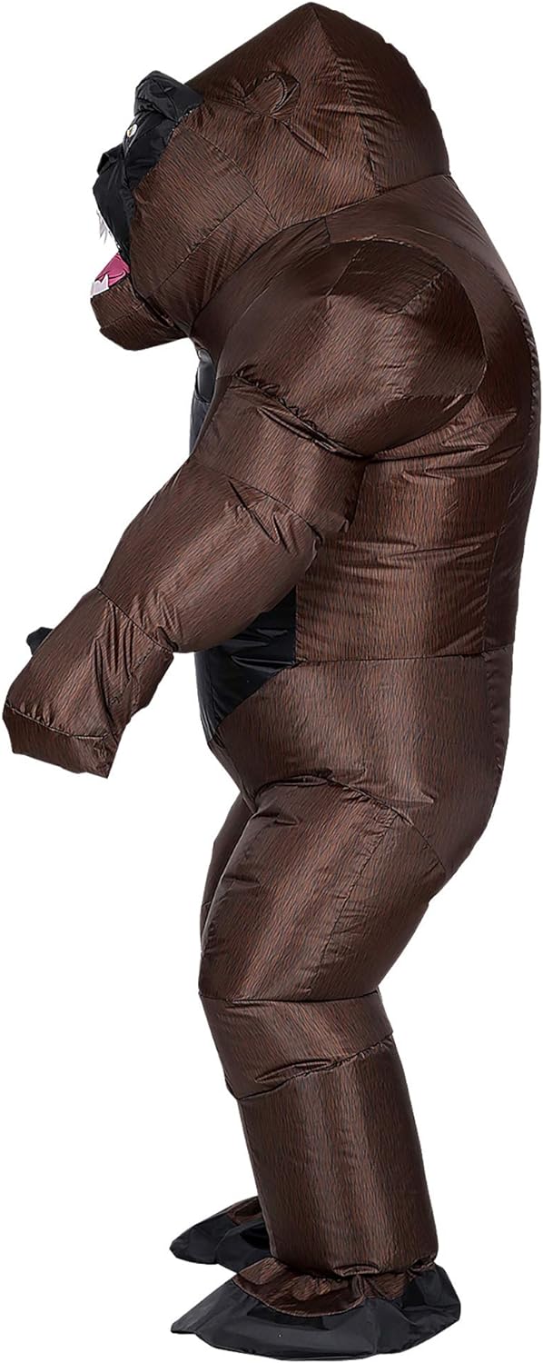 "GORILLA" (airblown inflatable oversized costume with mask) (4 x AA batteries not included) - (One S