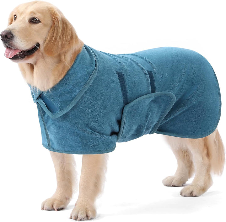 PETTOM Hundebademantel Mikrofaser Schnelltrockend, Bademantel Hund Baumwolle Super Saugfähig, Badema