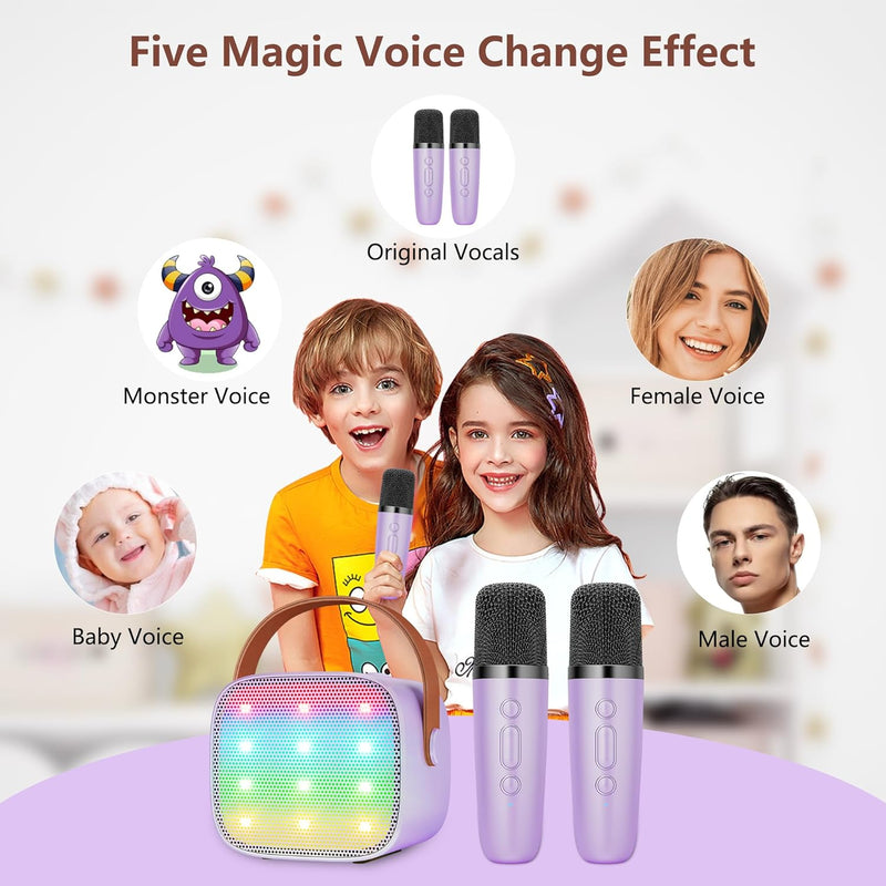 BONAOK Karaoke Mikrofon Kinder, Bluetooth Karaokemaschinen für Kinder Erwachsene, Karaoke-Player Mik