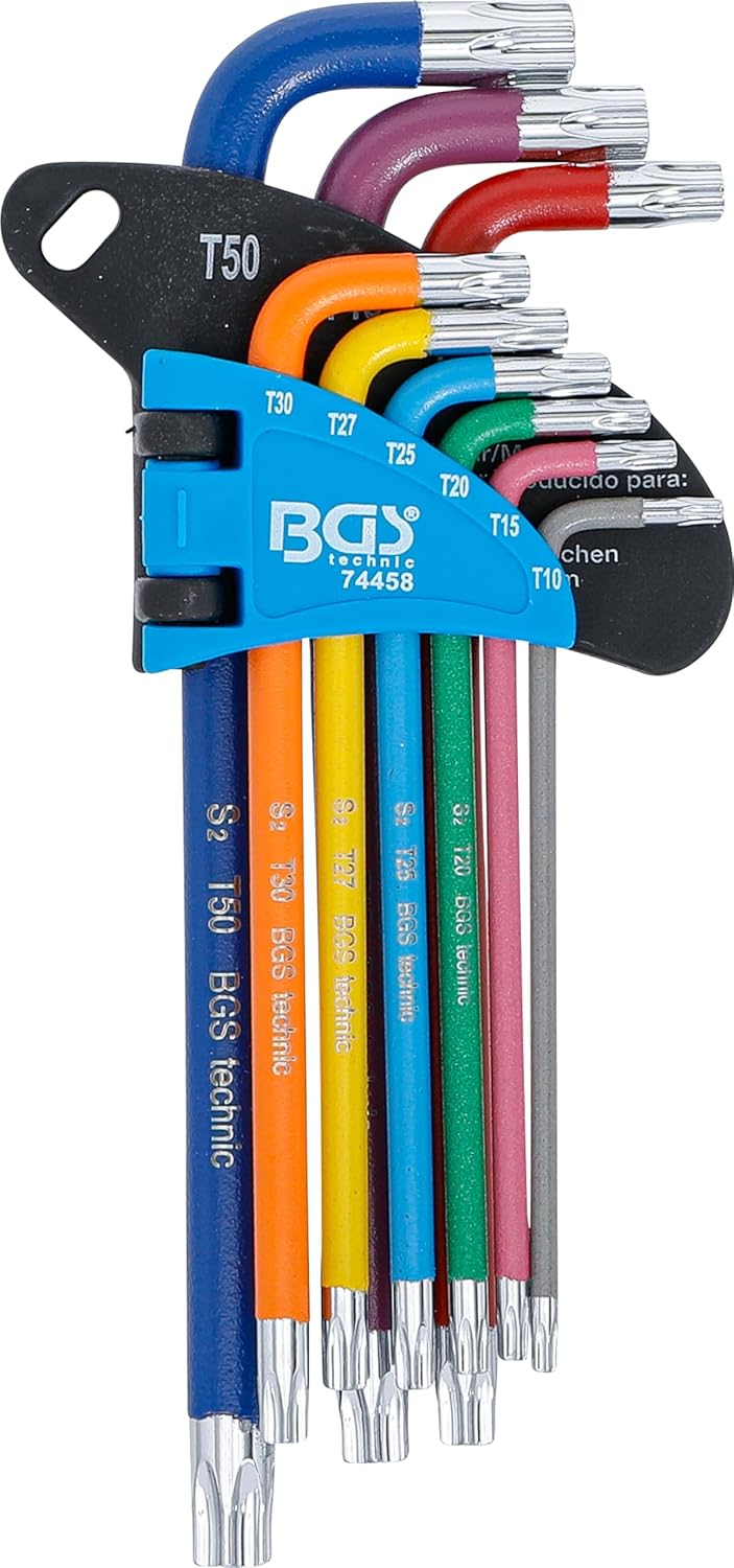 BGS 74458 | Winkelschlüssel-Satz | Multicolour | T-Profil (für Torx) T10 - T50 | 9-tlg., T-Profil (f