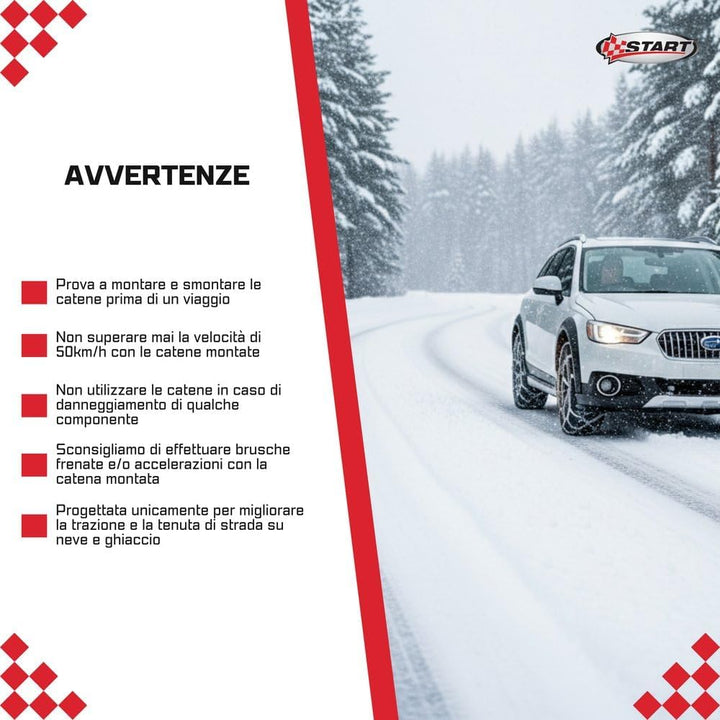 Set mit 2 Schneeketten – 7 mm – Gruppe 100 – maximale Haftung und Sicherheit mit Spannsystem