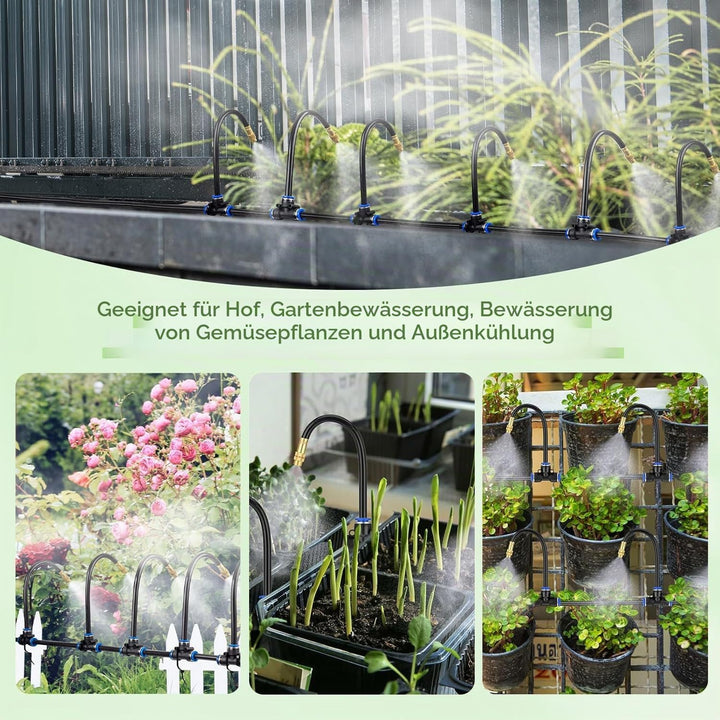 15M Quick-Connect Drip Irrigation System Kit,360° Curved Bewässerungssystem Garten,Automatische Bewä