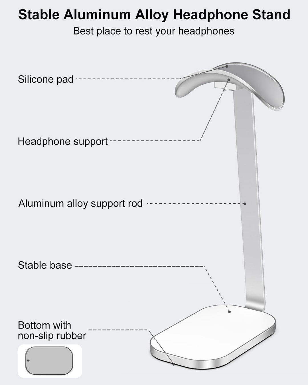 VICHYIE Kopfhörer Ständer, Schwerer Headset Halterung für AirPods Max, Schreibtisch Zubehör für Over