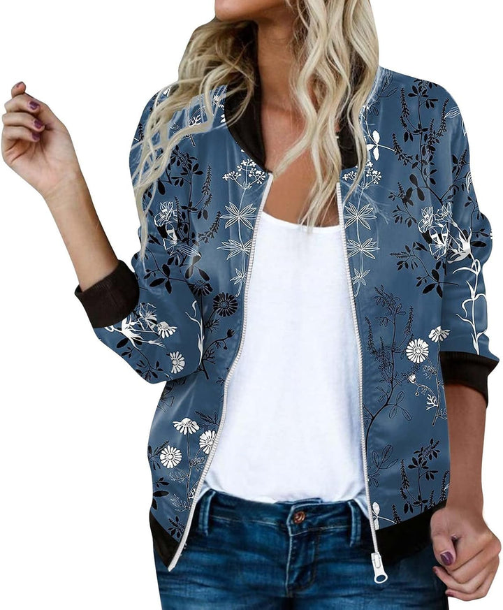 Duohropke Leichte Jacken Damen Sommerjacken Damenjacken Sommer Damenbekleidung Bomberjacke Reissvers