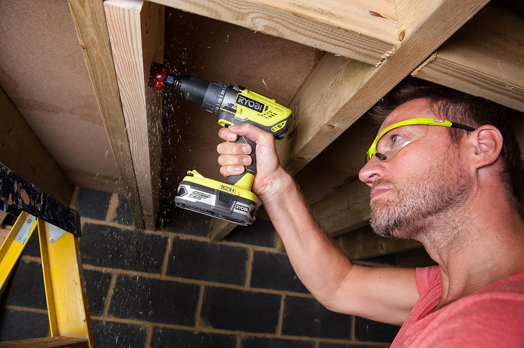 RYOBI 18 V ONE+ Akku-Bohrschrauber Set R18DD3-120S, inkl. 1 x 18 V 2,0 Ah Lithium+ Akku, Ladegerät,
