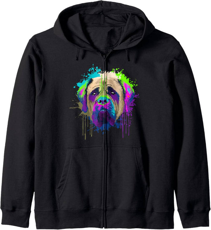 Splash Art Mastiff Hundehalter Geschenkidee Hunde Kapuzenjacke