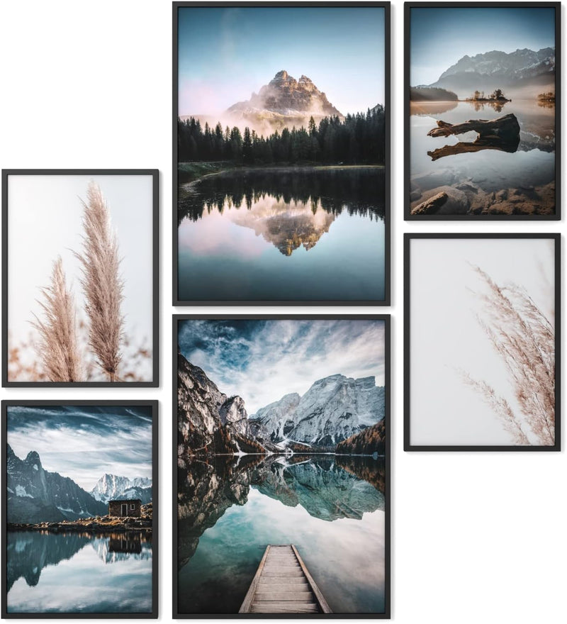 Papierschmiede® Mood Poster Set Mountain View, Bilder Wohnzimmer Deko Schlafzimmer, 2x DIN A3 (ca. 3