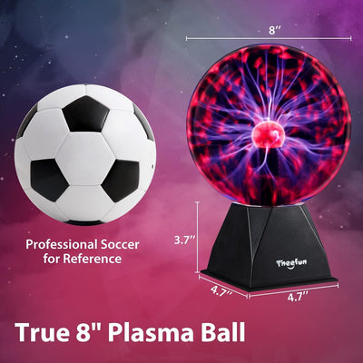 Theefun 20cm Magische Plasmakugel, Leucht Ball Elektrostatische Kugel Berührungsempfindliche Blitzku