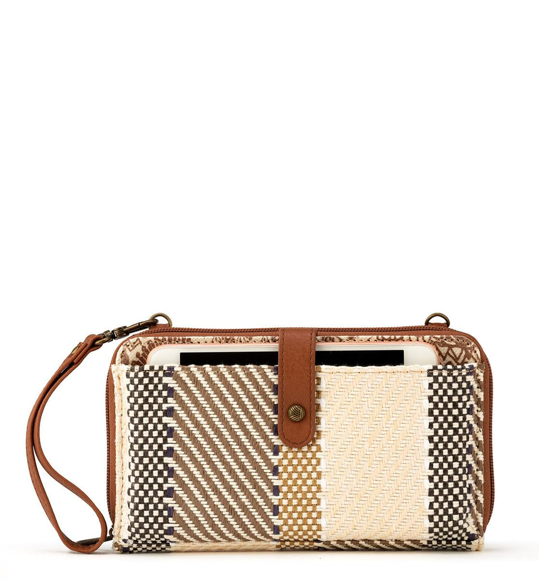 Sakroots Grosse Smartphone-Umhängetasche Tobacco Batik Wld Wvn, Tobacco Batik Wld Wvn