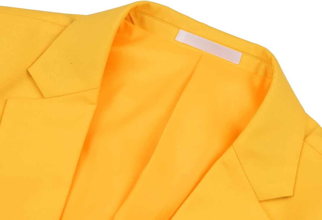 YOUTHUP Herren Sakko Slim Fit Anzugjacke für Business Hochzeit Eleganter 1 Knöpfen Blazer, Gelb