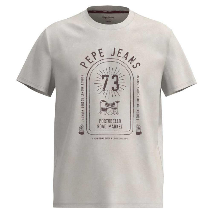 Pepe Jeans Herren Damien Tee T-Shirt S Beige (Ivory), S Beige (Ivory)