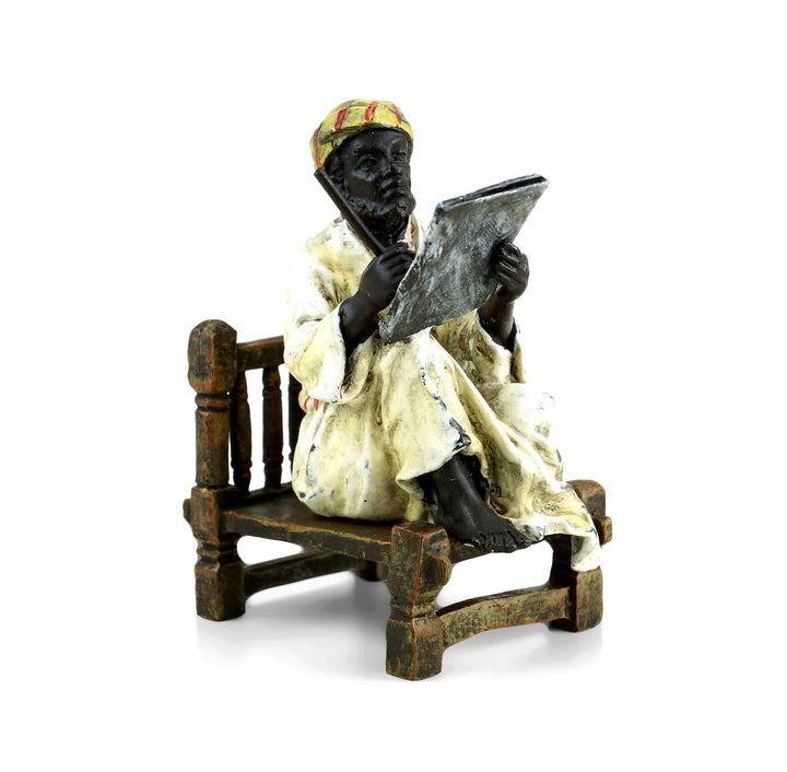 Kunst & Ambiente Wiener Bronze - Arabischer Gelehrter - gestempelt - handbemalt - zweiteilig - Arabe