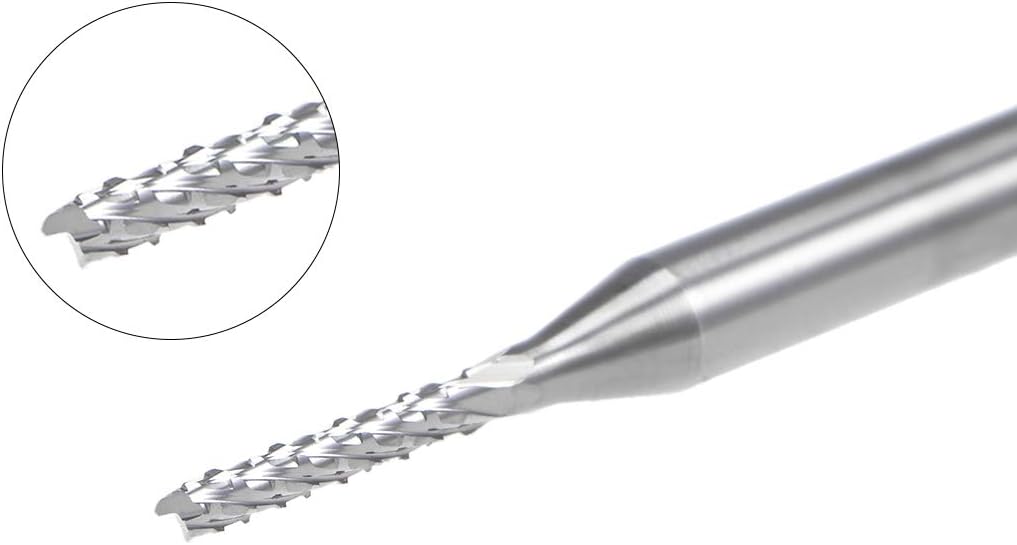 sourcing map 10 Stücke 1,4mm Hartmetall Schaftfräser Gravur Fräser für Leiterplattenmaschine, 1/8 "S
