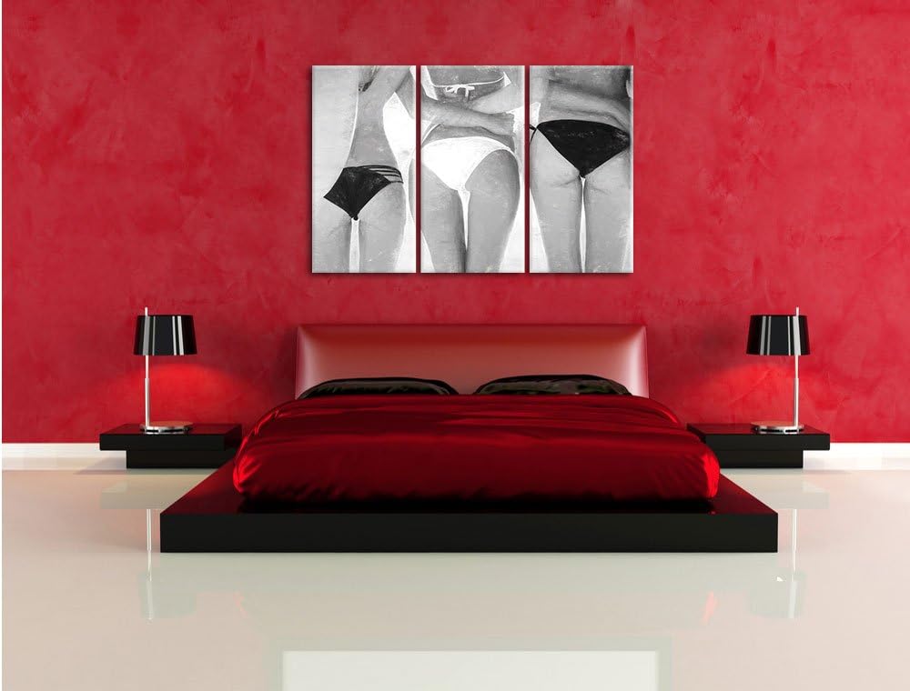 Pixxprint Sexy Girls im Bikini als Leinwandbild/Grösse: 3 Teilig (120x80 cm) cm/Wandbild/Kunstdruck/