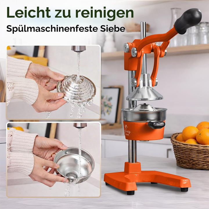 Zulay Kitchen Orangensaftpresse aus Gusseisen, robust, leicht zu reinigen, professionelle Zitruspres
