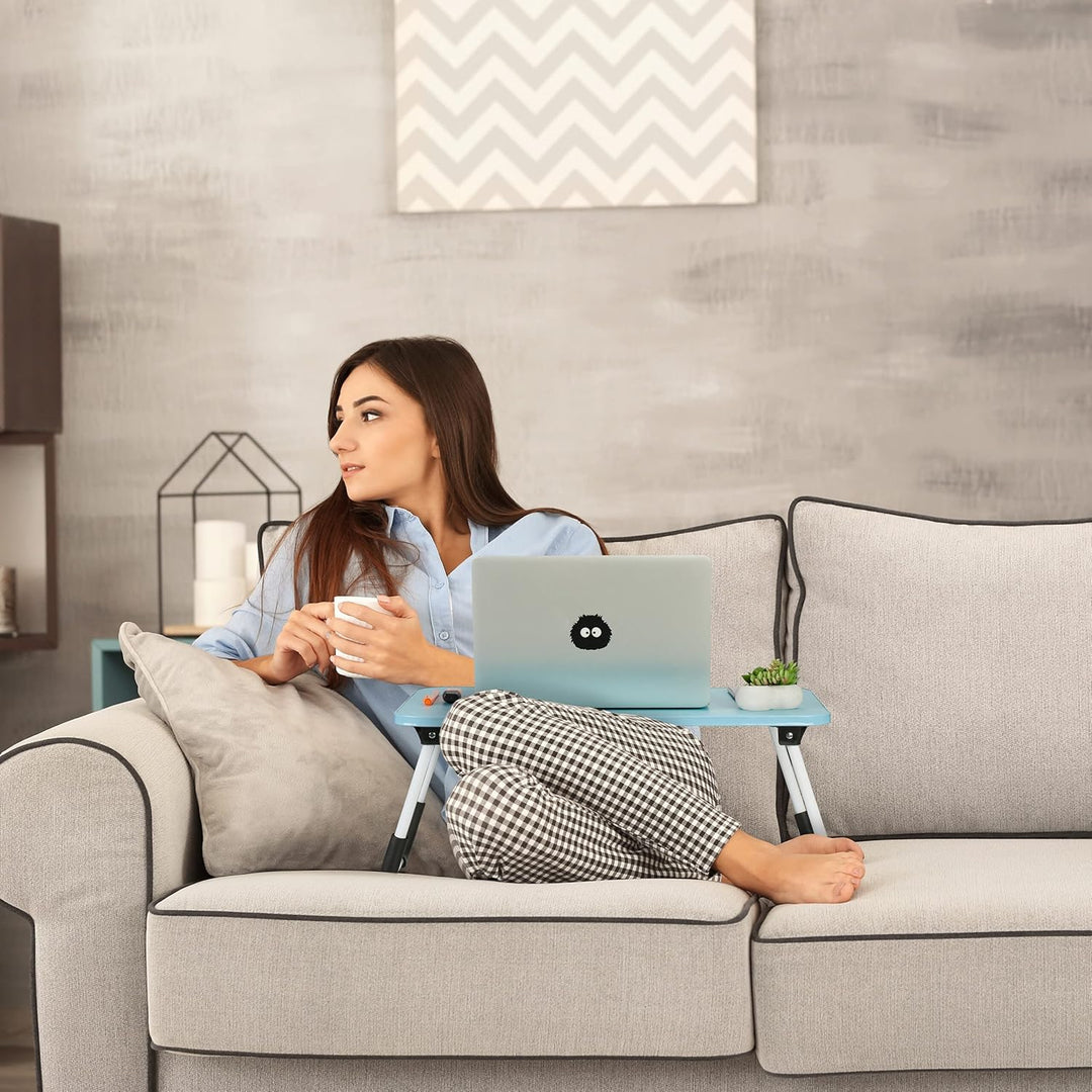 Relaxdays Laptoptisch für Bett & Couch, HBT: 26 x 63 x 40 cm, klappbarer Betttisch, MDF, Eisen, Note