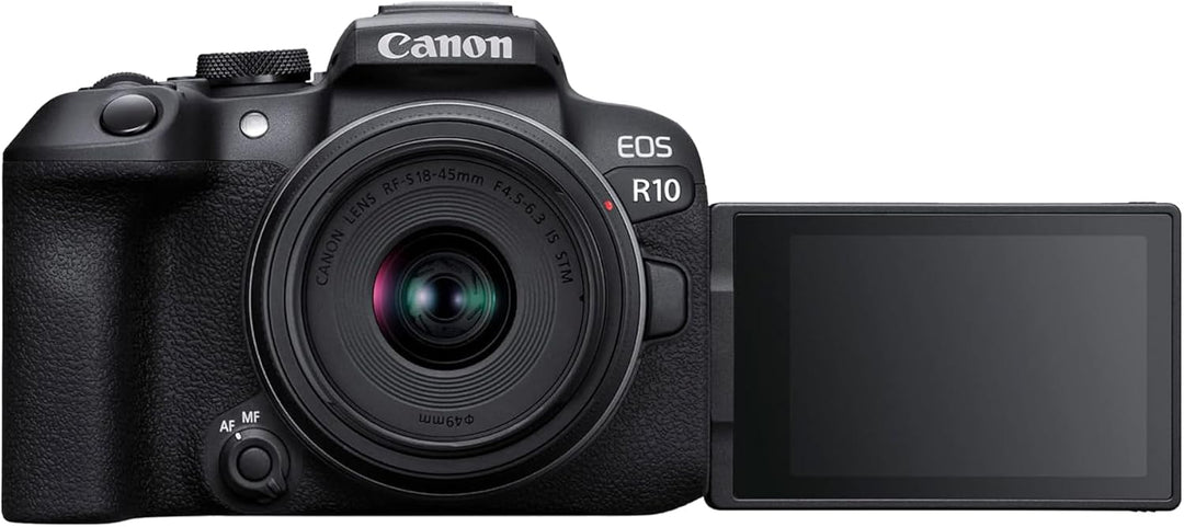 Canon EOS R10 Systemkamera + RF-S 18-45mm F4.5-6.3 is STM Zoomobjektiv (24.2 MP, 4K Videokamera, APS