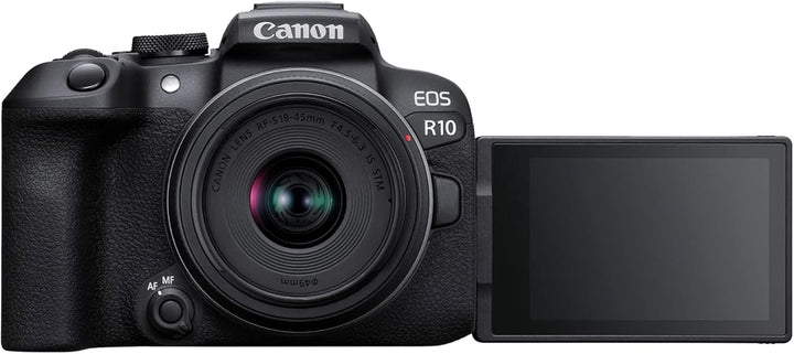 Canon EOS R10 Systemkamera + RF-S 18-45mm F4.5-6.3 is STM Zoomobjektiv (24.2 MP, 4K Videokamera, APS