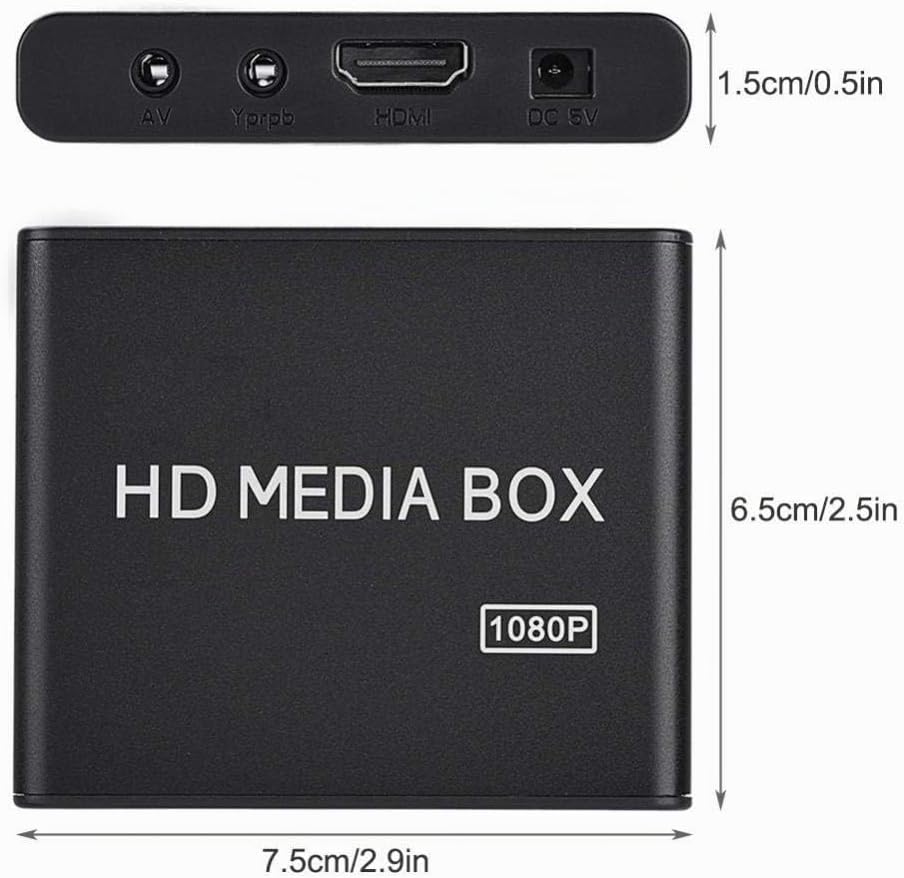 Topiky 1080p HD Media Player, VGA Heimkino Media Player Box Unterstützung MMC RMVB MP3 AVI MKV mit F