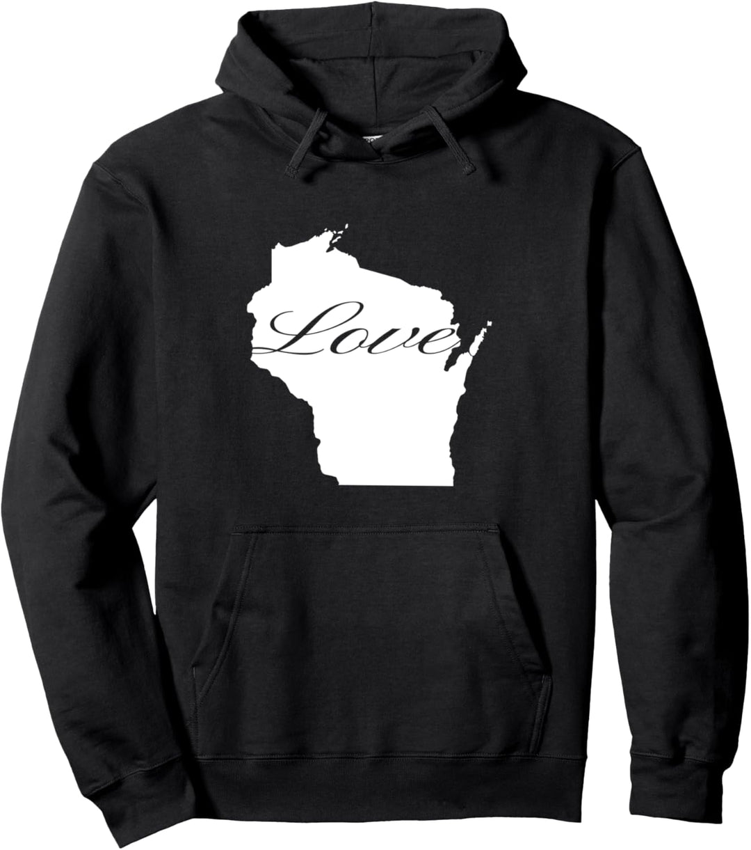 Wisconsin Cursive Love State Pride Pullover Hoodie