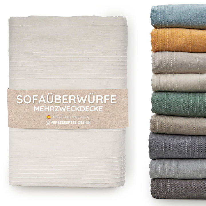 Jarapa Home Tagesdecke Baumwolle Wohndecke – Sofadecke Sofaüberwurf Bettüberwurf Überwurfdecke für S