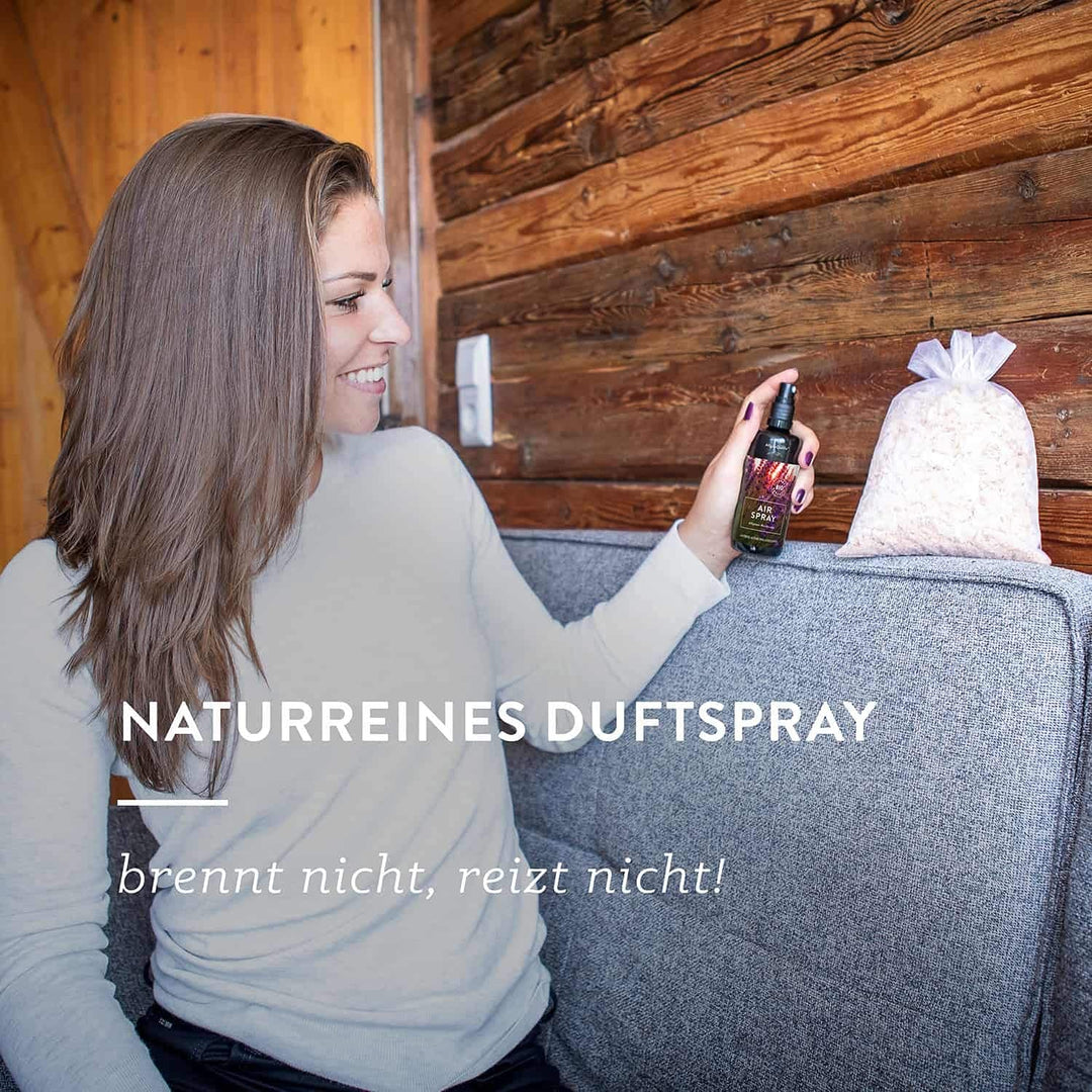 AllgäuQuelle® Bio Geschenk-Set Nachtruhe mit 100% Bio-Öle - 1x Bio-Airspray 100ml + 1x Bio-Badeöl 10