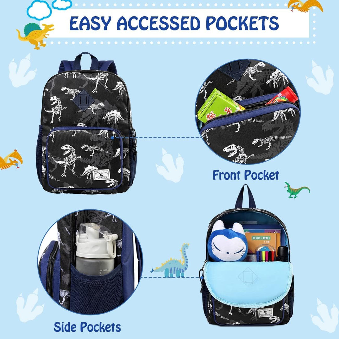 VX VONXURY Schulrucksack, Convertible Vorschule Kleinkind Jungen Bookbag Passt A4 Ordner (Blue Shark