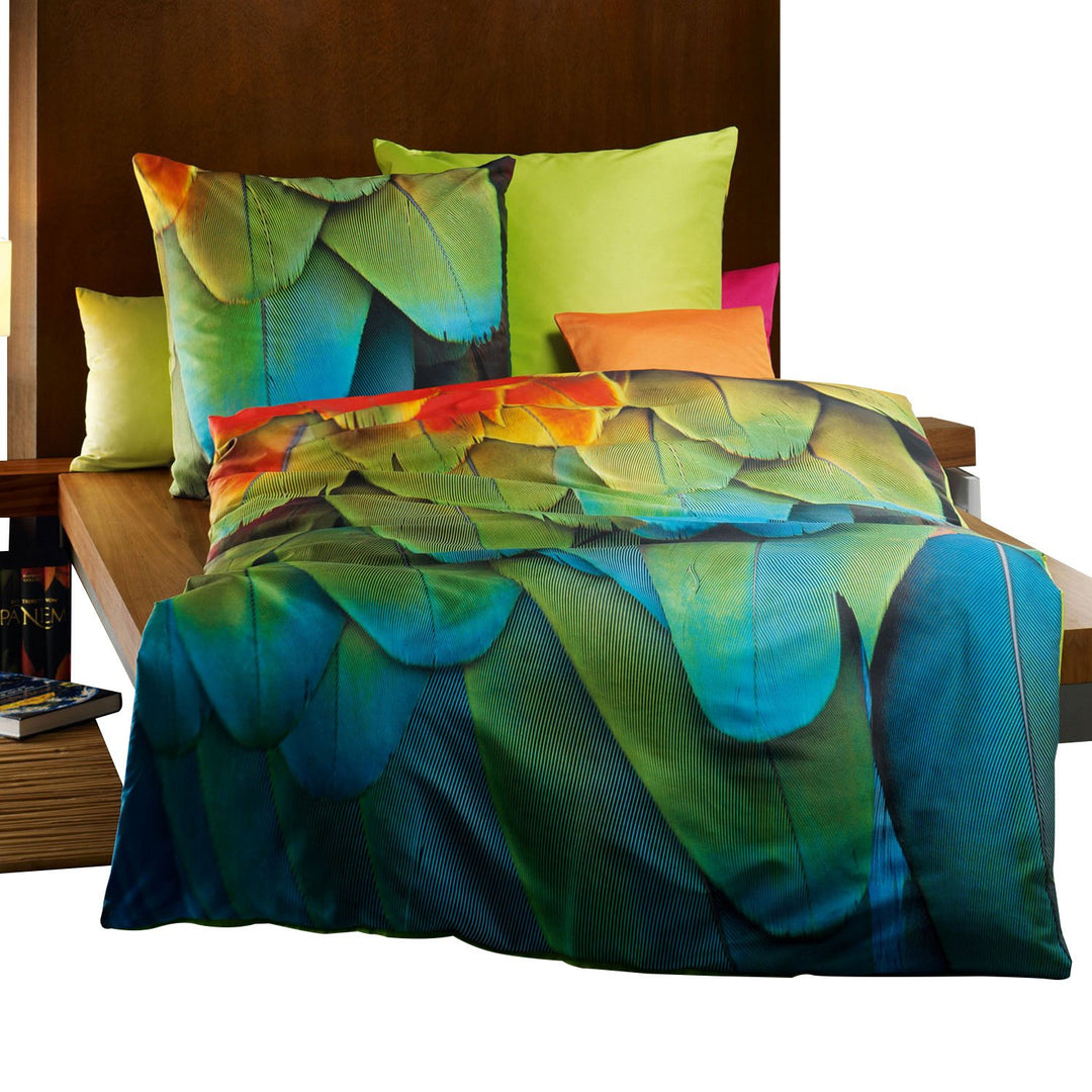 KAEPPEL Mako-Satin-Bettwäsche Digitaldruck Exotique, 2-tlg., mit Reissverschluss 80X80/135X200 CM
