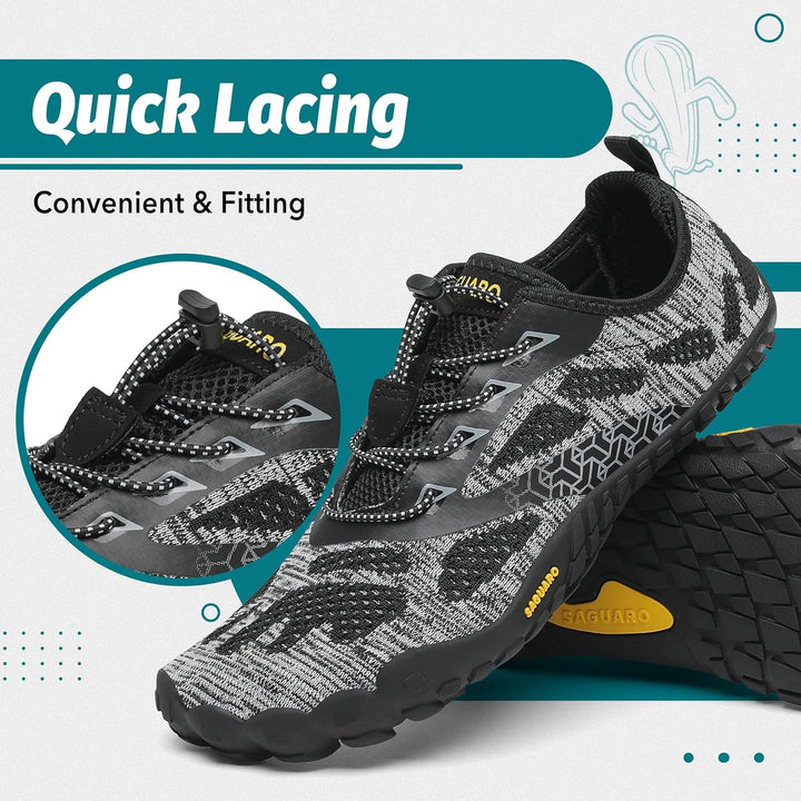 SAGUARO Unisex Barfussschuhe Outdoor Zehenschuhe mit Breite Zehenbox & Zero-Drop Sohle Gr.36-48 36 E