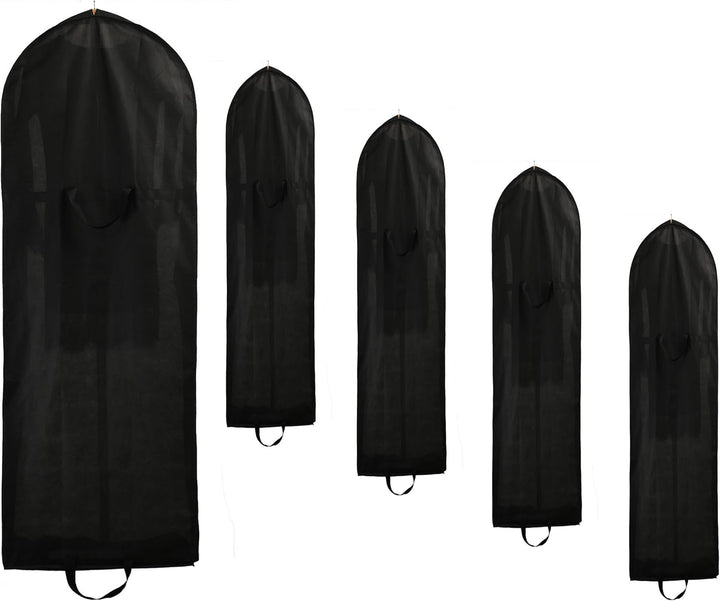 TUKA [5st.] Faltbar 150cm Atmungsaktiver Kleidersack mit Reissverschluss, Schutzhülle für Kleider/An