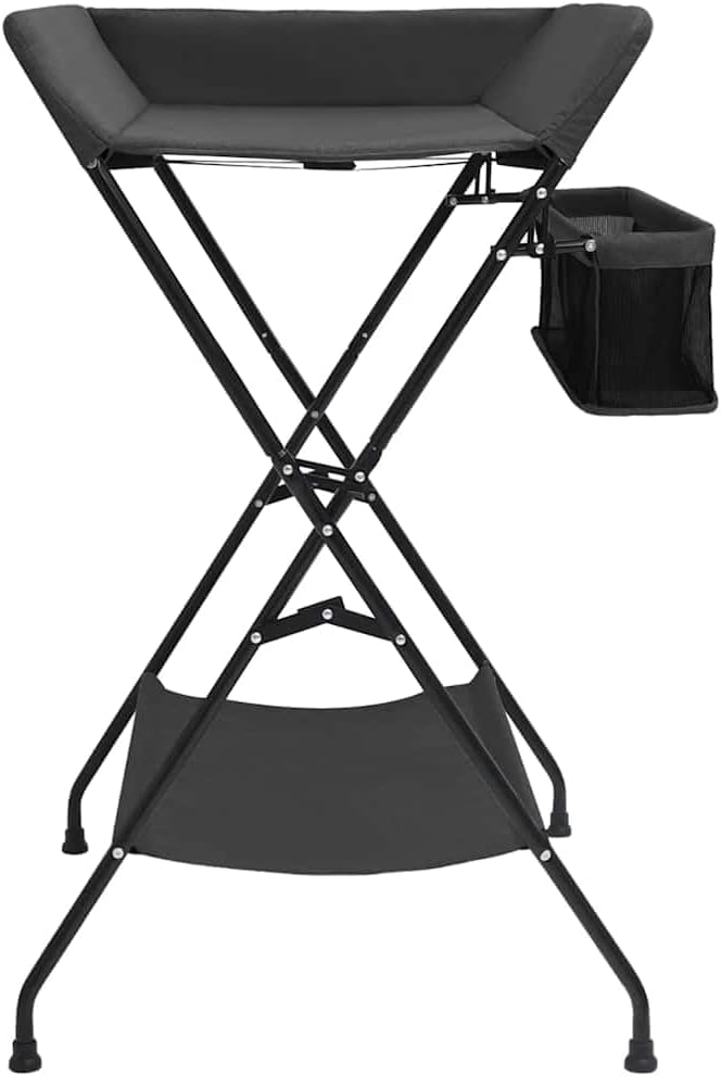 vidaXL Wickeltisch mit seitlichen Staufächern Zusammenklappbar Wickelauflage Kommode Mulde Unterlage