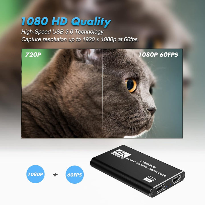 Rybozen Game Capture Karte USB 3.0 Video Card HD 1080P HDMI Videoaufnahme mit Live- Übertragungen Re