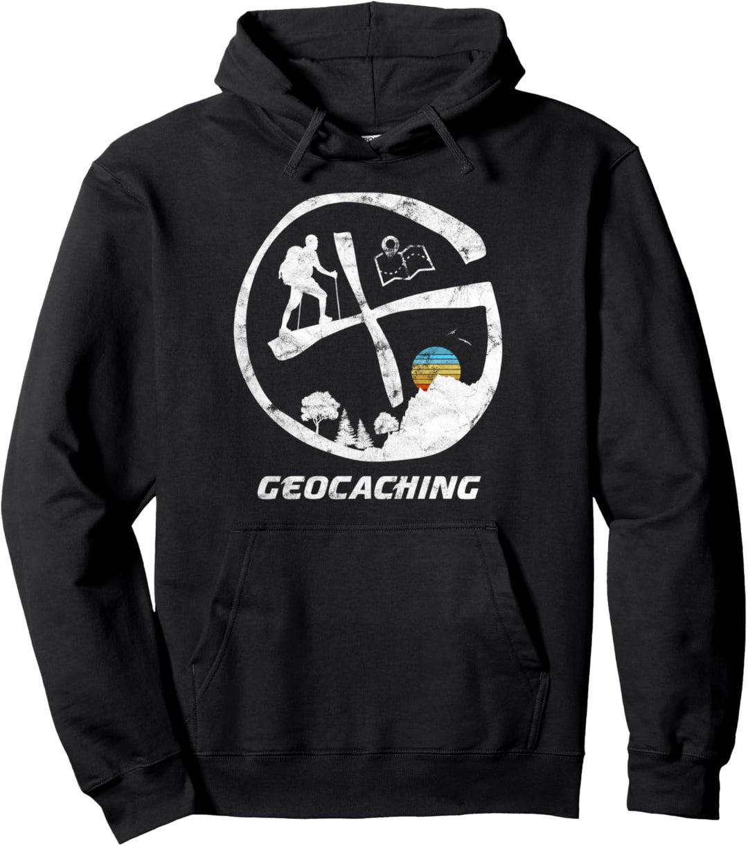 Geocache Suche Geocaching GPS Geo Cachen Outdoor Vintage Pullover Hoodie