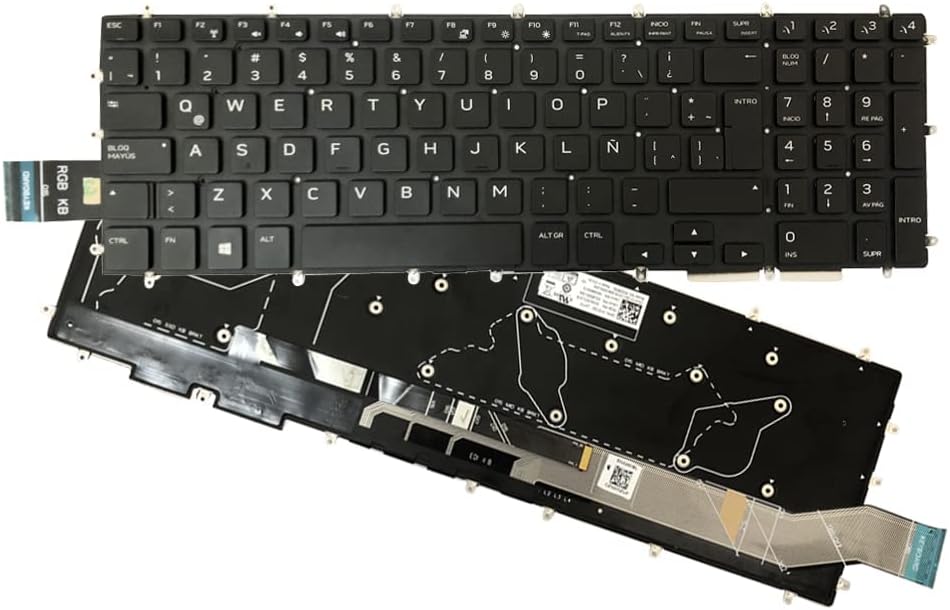 Gintai Spanische Tastatur mit Hintergrundbeleuchtung für Dell Alien-Ware M15 R1 ALW15M, M17 R1 ALW17