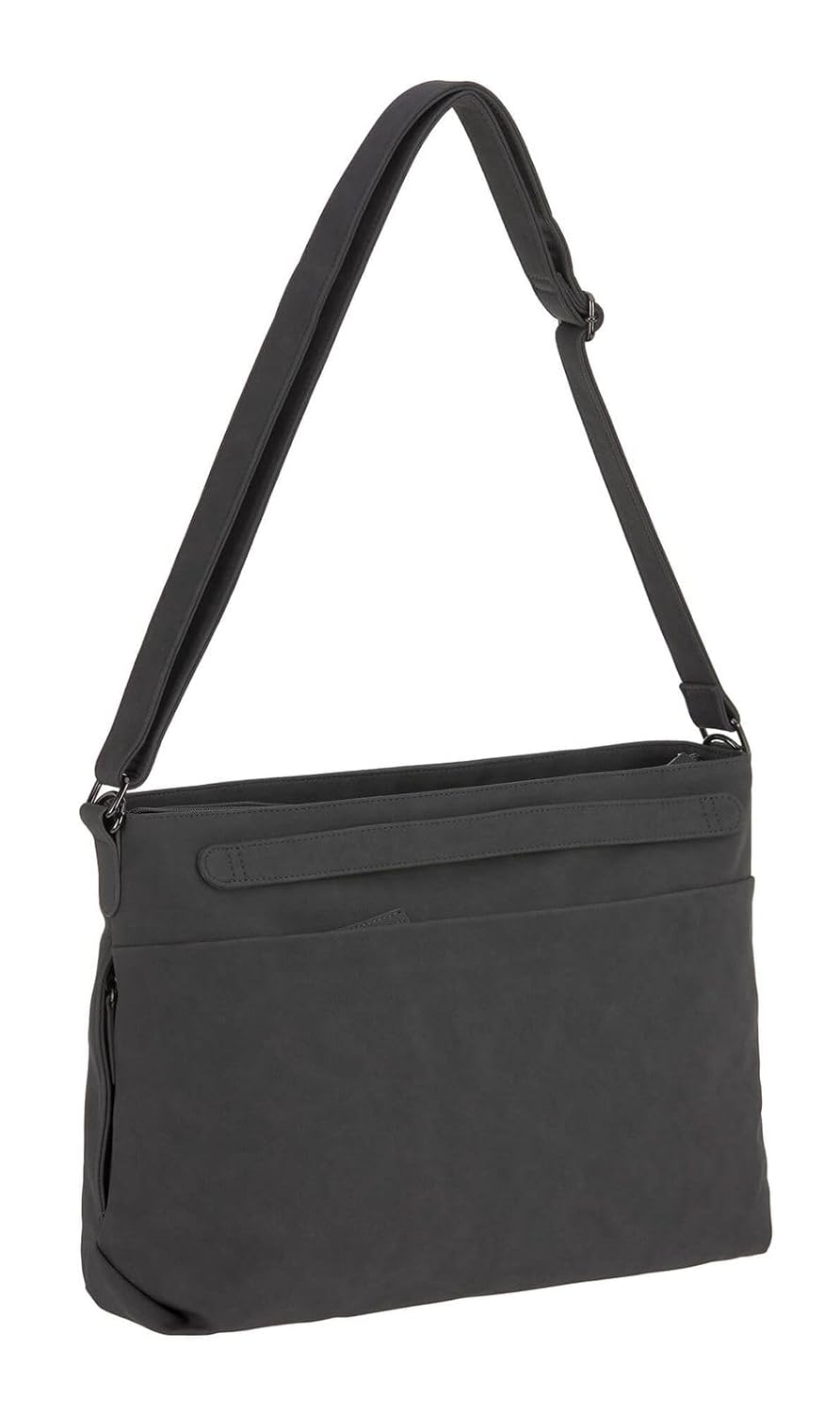 LÄSSIG Baby Wickeltasche Umhängetasche mit Zubehör veganes Leder/Tender Shoulder Bag anthracite, Ant