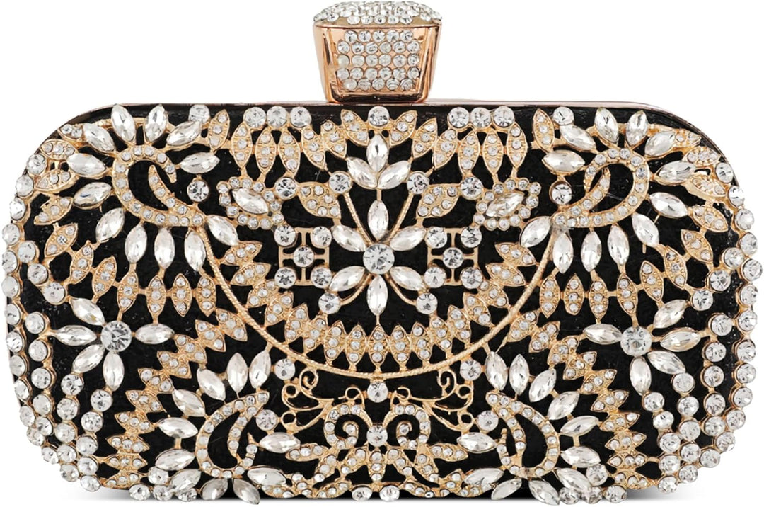 DIRRONA Strass Damen Handtasche Elegante Hochzeits Braut Clutch Bag Exquisite Kettentasche Glitzer P