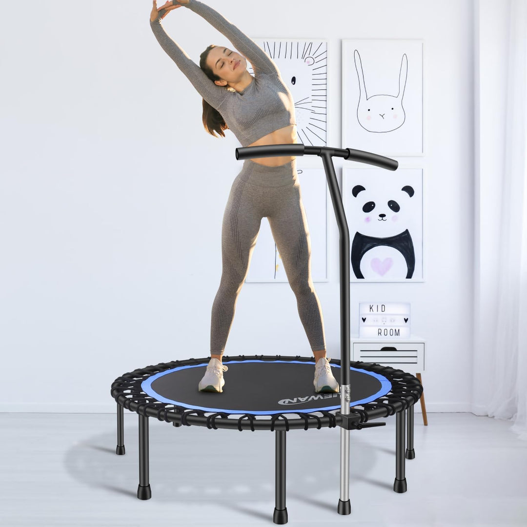 Newan Leises Mini-Trampolin, ca. 100 bis 120 m, für Fitness, Cardio-Training für Erwachsene, maximal