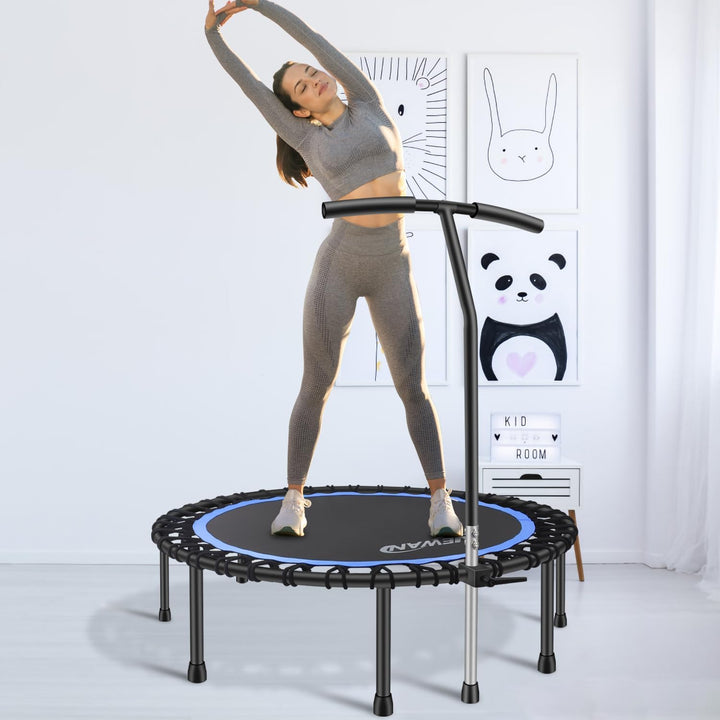 Newan Leises Mini-Trampolin, ca. 100 bis 120 m, für Fitness, Cardio-Training für Erwachsene, maximal