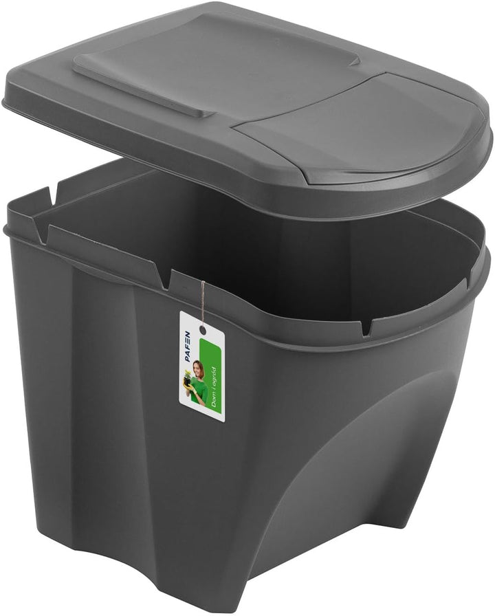 Mülleimer SET Mülltrennsystem 4x25L – Abfalleimer Set mit Deckel und farbigen Aufklebern Recycling B